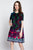 Mini-robe trapèze florale à motif de rayures ondulées moderne Cheongsam