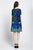 Wellenförmiges Streifenmuster Modernes Cheongsam Mini-Blumen A-Linien-Kleid