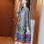 Folded Floral Print Lapel Collar Chinese Style Casual Dress Boho Dress