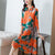Vestido informal de estilo chino con estampado floral doblado de manga 3/4 Vestido boho