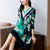 Vestido informal estilo chino con estampado floral doblado con cuello en V Vestido boho