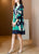 V Neck Folded Floral Print Chinese Style Casual Dress Boho Dress