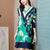 V Neck Folded Floral Print Chinese Style Casual Dress Boho Dress
