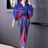 Manches chauve-souris plié imprimé floral moulante style chinois robe décontractée robe Boho
