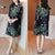 3/4 Sleeve Knee Length Folded Floral Print Chinese Style Casual Dress Boho Dress