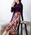 Keyhole Neck Folded Floral Velvet Chinese Style Casual Dress Boho Dress