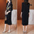 3/4 Sleeve V Neck Folded Floral Chinese Style Casual Dress Boho Dress