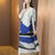 Half Sleeve Round Neck Folded Chinese Style Casual Dress Boho Dress