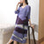 Half Sleeve Round Neck Folded Chinese Style Casual Dress Boho Dress