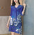 Round Neck Folded Floral Chinese Style Casual Dress with Neck Scarf & Hat