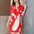 Round Neck Folded Floral Chinese Style Casual Dress with Neck Scarf & Hat