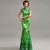 Illusion Neck Cheongsam Top Mermaid Evening Dress with Floral Appliques