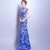 Cap Sleeve Illusion Neck Mermaid Chinese Style Evening Dress Wedding Gown
