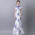 Vestido de novia estilo chino cheongsam de sirena de porcelana azul y blanca