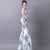 Robe de mariée sirène en porcelaine bleue et blanche Cheongsam de style chinois