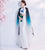 Vestido de noche de sirena cheongsam con bordado de loto y manga de gasa