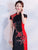 Cap Sleeve Floral Embroidery Cheongsam Top Mermaid Evening Dress