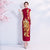 Phoenix & Blumenstickerei Traditionelles Cheongsam Abendkleid