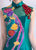 Blumenstickerei Applikationen Taft Cheongsam Top Meerjungfrau Abendkleid