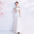 Floral Embroidery Appliques Illusion Neck Cheongsam Top Mermaid Evening Dress