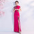 Floral Embroidery Appliques Cheongsam Top A-line Evening Dress