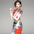 Floral Satin Bodycon Knee Length Cheongsam Chinese Dress