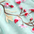 Vestido de longitud de té de organza con bordado floral de manga 3/4