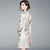 Vestido chino Cheongsam retro de algodón elegante floral hasta la rodilla