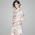 Knee Length Floral Fancy Cotton Retro Cheongsam Chinese Dress