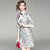 Mandarin Collar Floral Fancy Cotton Knee Length Cheongsam Casual Dress