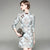 Mandarin Collar Floral Fancy Cotton Knee Length Cheongsam Casual Dress