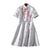 Floral Embroidery Short Sleeve Cheongsam Top A-line Dress