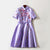 Kurzärmliges Cheongsam-Top mit Blumenstickerei in A-Linien-Kleid