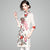 Broderie Florale Manches Longues Cheongsam Herve Leger Robe