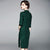 Long Sleeve Knee Length Cheongsam Floral Evening Dress