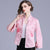 Stand Collar Floral Embroidery Chinese Coat with Mandarin Sleeve