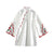 Floral Embroidery Mandarin Sleeve A-line Cheongsam Top Chinese Jacket