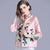 Veste Chinoise Courte Broderie Florale Manches 3/4