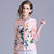 Floral Embroidery 3/4 Sleeve Short Chinese Jacket