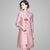 Mandarin Collar Knee Length Chinese Style Floral Embroidery Wind Coat