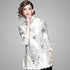3/4 Sleeve Stand Collar Floral Lace Edge Cheongsam Blouse