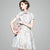 Plum Blooms Cap Sleeve Cheongsam Top Chinese Dress