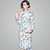 Long Sleeve Butterflies Pattern Fancy Cotton Cheongsam Chinese Dress