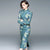 Long Sleeve Knee Length Cheongsam Retro Floral Chinese Dress