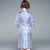 3/4 Sleeve Knee Length Fancy Cotton Floral Cheongsam Chinese Dress