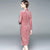 Long Sleeve Water Ripple Pattern Velvet Cheongsam Chinese Dress