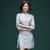 Key Hole Neck Floral Brocade Cheongsam Top Chinese Style Day Dress