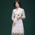 Floral Lace Cheongsam Top Chinese Dress with Irregular Cuff & Hem