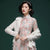 Vestido chino retro con top cheongsam de encaje floral de manga 3/4