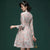 3/4 Sleeve Floral Lace Cheongsam Top Retro Chinese Dress